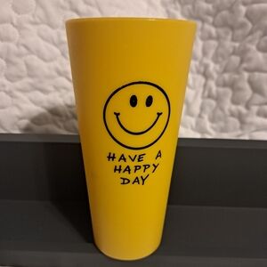 Vintage Have A Happy Day Yellow Smiley Face Tumbler